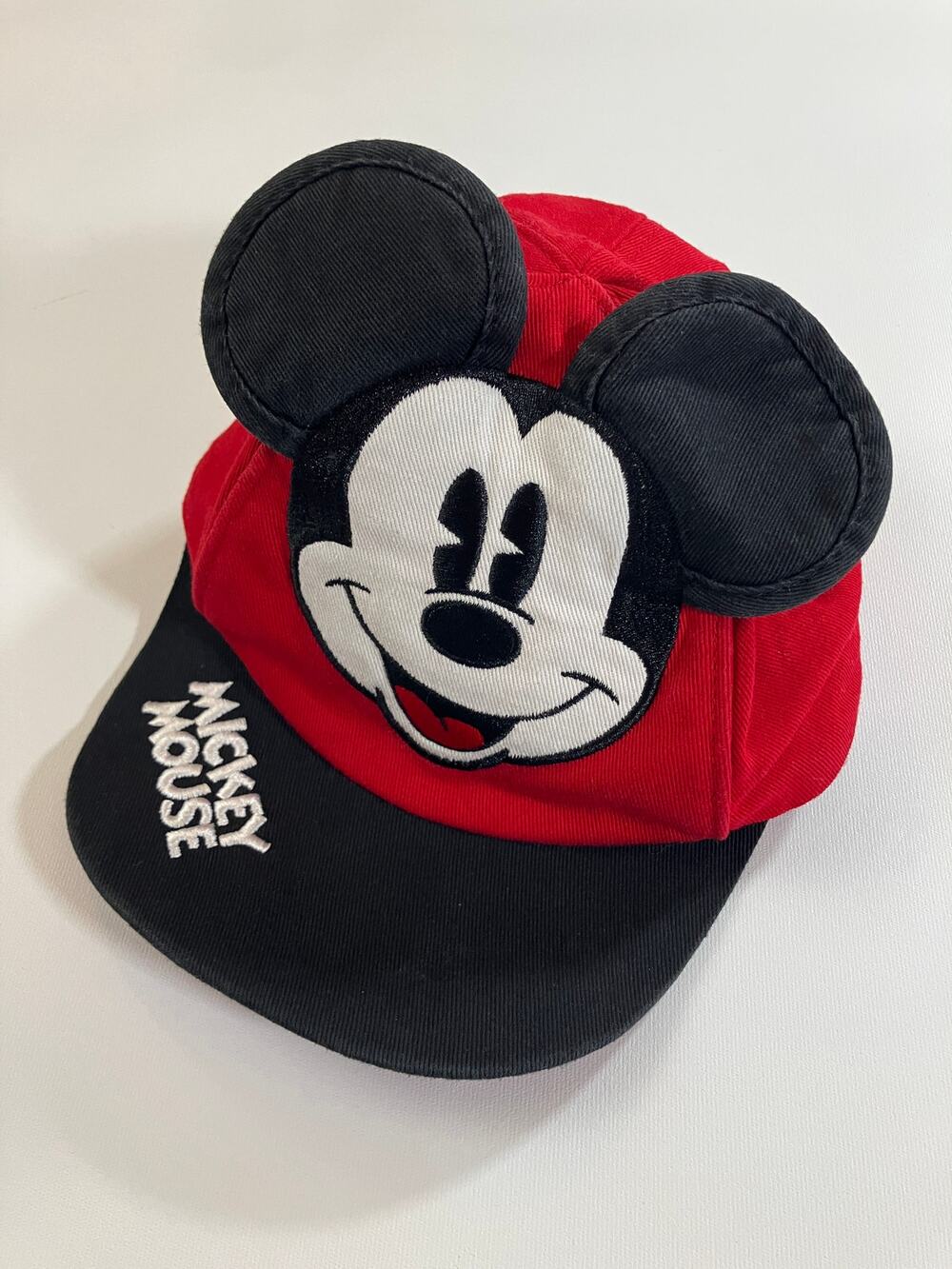 Title: Disney Parks Mickey Mouse Infant 49cm 3D Ears Red Black Baseball Cap Hat